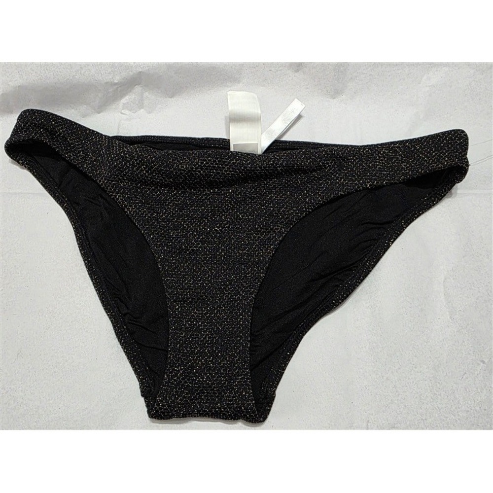NWOT Seafolly 6 US Stardust Hipster Retro Bikini Pants Black Gold 132205
